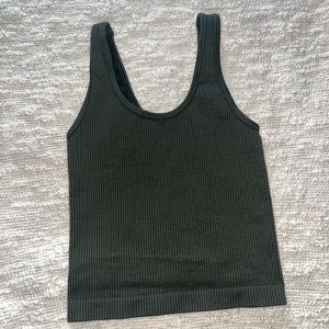 Dark green tank top.